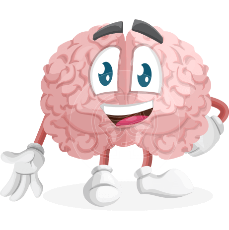 Cute Brain Cartoon Vector Character AKA Brainy
